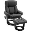 HOMCOM Massage Recliner Chair, Recliner with Ottoman, 10-Point Vibrating Massage and Swivel Function for Living Room, Bedroom & office, Black