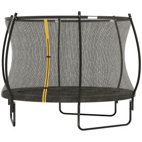 Soozier 8ft Outdoor Trampoline for Kids with Safety Enclosure Net, Curved Poles and Safety Pad, ASTM Approved, Black