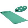 Soozier 12x5ft Lily Pad Floating Mat with Drink Holders 3-Layer Portable Roll-Up Water Mat Float Dock for 2-3 People, Green