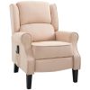 HOMCOM Recliner Massage Chair with Heat, Massage Recliner Chair with Remote Controller, Side Pocket, Cream White