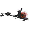 Soozier Foldable Rower Machine, Water Rowing Machine with Wheels, LCD Monitor and Tablet Holder for Cardio Training, Red