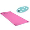 Soozier 12.5'x5' Pink Lily Pad Floating Mat for Pool & Lake, 3-Layer Portable Water Mat Float with Drink Holders