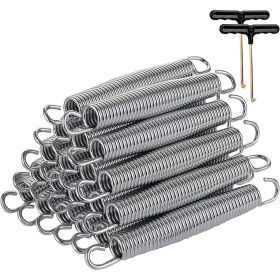 7-Inch Trampoline Springs, 20 Pack with 2 T-Hooks – Galvanized Steel Replacement Parts for Skywalker, JumpKing, Upper Bounce, SkyBound