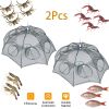 2Pcs Foldable Fishing Bait Nets Trap Crab Net Shrimp Fish Cast Dip Cage