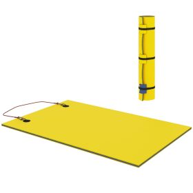 Soozier 9' x 6' Lily Pad Water Mat for 2 Adults, Floating Water Pad for Lake, Pool, Ocean, Beach, and Boating, Yellow