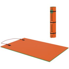 Soozier 9' x 6' Lily Pad Water Mat for 2 Adults, Floating Water Pad for Lake, Pool, Ocean, Beach, and Boating, Orange