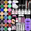 Acrylic Nail Kit With Everything For Beginners, Professional Nail Starter Kit , 24 Color Glitter Acrylic Powder and Liquid Monomer Set