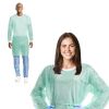 Disposable Isolation Gowns in Bulk. Pack of 50 Green SPP 25 gsm Frocks. Regular Protective Body Knee-Length Lab Coats, Knitted Cuffs