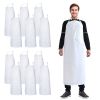 72 Pack White Hemmed Vinyl Aprons 35" x 45". Disposable Aprons for Meat Processing
