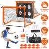 Kids Soccer Goals Set For Backyard Portable Soccer Training Equipment with Ball Pump Cones Agility Ladder Target Carry Bag For Toddler Age 3+ Outdoor