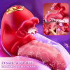 4 in 1 Tongue Thrusting Vibrators Dildo Rose Sex Toys with 10 Licking Clitoral & 10 Vibration Mode