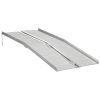 HOMCOM 6ft Folding Wheelchair Ramp Portable Aluminum Easy Access Silver for Stairs Doorways