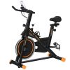 Upright Stationary Exercise Bike, Cardio Workout Training Bicycle w/ Adjustable Resistance LCD Monitor, Orange