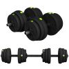 55LBS 2-in-1 Adjustable Barbell & Dumbbells Set, Weights Set with Non-slip Handles for Men and Women Home Gym Training