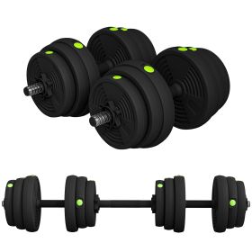 55LBS 2-in-1 Adjustable Barbell & Dumbbells Set, Weights Set with Non-slip Handles for Men and Women Home Gym Training