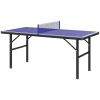 5' x 2.5' Mini Ping Pong Table with Professional UV Treated Tabletop, Foldable Table Tennis Table with Adjustable Feet and Net for Outdoor and Indoor