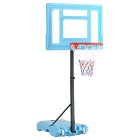 Poolside Basketball Hoop Stand, 36.5"-48.5" Height Adjustable Portable Hoop System Goal Stand, w/ Clear Backboard & Fillable Base for Adults & Teens