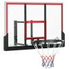 Wall Mounted Basketball Hoop with 43'' x 30'' Shatter Proof Backboard, for Indoor and Outdoor, Black