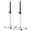 Adjustable Barbell Rack Stable Power Squat Stand Portable 2 Bars Barbell Holder Weight Rack, Black and White