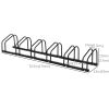 6-Bike Bicycle Floor Parking Rack Cycling Storage Stand Ground Mount Garage Organizer for Indoor and Outdoor Use Black