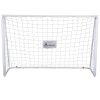 6ft x 4ft Soccer Goal Net with Metal Frame, PE Mesh, Ground Stakes, Easy Assembly, White