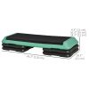 43" Adjustable Aerobic Platform Stepper 3 Level with Risers 4' 6' 8' Cardio Fitness Trainer Workout Step Home Gym Exercise, Black Green