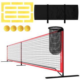 Portable Pickleball Net Set with 22FT Regulation Size Net, Ball Collector, Court Marking Kit, Balls, Carrying Bag