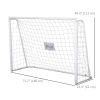6ft x 4ft Soccer Goal Net with Metal Frame, PE Mesh, Ground Stakes, Easy Assembly, White