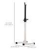Adjustable Barbell Rack Stable Power Squat Stand Portable 2 Bars Barbell Holder Weight Rack, Black and White
