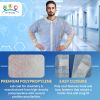 Disposable Lab Coats for Adults XX-Large, Pack of 10 White Disposable Lab Coat, Splash-Proof Plastic Lab Coats, Medical PPE Coat with Elastic Cuffs