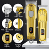 LARGNER Mens Hair Clipper Professional Hair Trimmer Barber Clipper Set Beard Trimmer Cordless Hair Cutting Grooming Kit LED Display USB Rechargeable