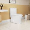 1.1/1.6 GPF Elongated Comfort Height Floor Mounted One-Piece Toilet, CUPC Certified, WaterSense Cetified, Ceramic, White Color, Soft Close Seat