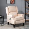 HOMCOM Recliner Massage Chair with Heat, Massage Recliner Chair with Remote Controller, Side Pocket, Cream White