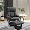 HOMCOM Massage Recliner Chair, Recliner with Ottoman, 10-Point Vibrating Massage and Swivel Function for Living Room, Bedroom & office, Black