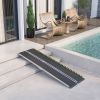 HOMCOM 8ft Folding Wheelchair Ramp, Aluminum, Non-Slip, 600lbs Capacity, for Doorways, Steps, Black