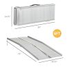 HOMCOM 6ft Folding Wheelchair Ramp Portable Aluminum Easy Access Silver for Stairs Doorways