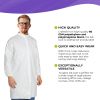 Disposable Lab Coat, 3X-Large. Pack of 10 White Disposable Lab Coats for Adults. 60 GSM Microporous Disposable Coats Medical PPE with Elastic Wrists
