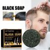 Jaysuing Black Soap, Black Dense Hair Care Clean Scalp Supple And Strong Shampoo Soap