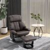 HOMCOM Massage Recliner Chair with Ottoman, 360° Swivel, 10-Point Vibration, Remote Control, Plush Comfort, Brown