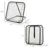 Soozier Adjustable Soccer Rebounder Portable Training Goal for Football Baseball Basketball Black