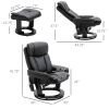 HOMCOM Massage Recliner Chair, Recliner with Ottoman, 10-Point Vibrating Massage and Swivel Function for Living Room, Bedroom & office, Black