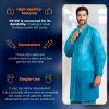 Disposable Lab Coats for Adults X-Large 41" Long, Pack of 40 Blue Medical PPE Coat 40 GSM, Waterproof Lab Coat with Cuffs