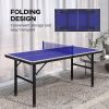 5' x 2.5' Mini Ping Pong Table with Professional UV Treated Tabletop, Foldable Table Tennis Table with Adjustable Feet and Net for Outdoor and Indoor