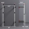 Soozier Folding Squat Rack with Pull Up Bar, Wall Mounted and Adjustable, 1000 Pounds Capacity Power Rack, White