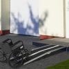 HOMCOM 8ft Aluminum Access Ramp, Portable, Non-Skid Surface, Easy Storage, for Quick Access, Steps, Doorways, Black