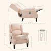 HOMCOM Recliner Massage Chair with Heat, Massage Recliner Chair with Remote Controller, Side Pocket, Cream White