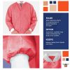 Disposable Lab Jacket, 33 Inches Long. Pack of 100 Coral Pink Disposable Hip-Length Workwear XX-Large. SMS 50 gsm Disposable Shirts with Snaps Front
