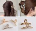 Hair Claw Clip, Elegant Metal Claw Clip, Large Jaw Clip Hair Clamp [E]