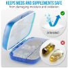 Pill Organizer Airtight Pill Box Blue Large Pill Dispenser for Home and Travel