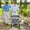 HOMCOM Upright Rollator Walker for Seniors, Silver, 10" PVC Wheels, Aluminum, with Seat and Storage Basket
